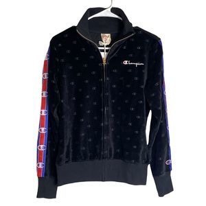 Champion velvet burn out full zipper sweatshirt